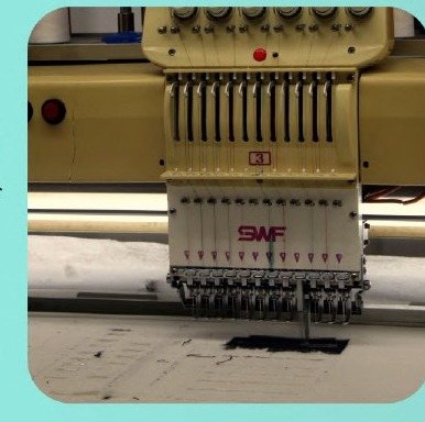 Logo embroidery and printing at the Kenz factory