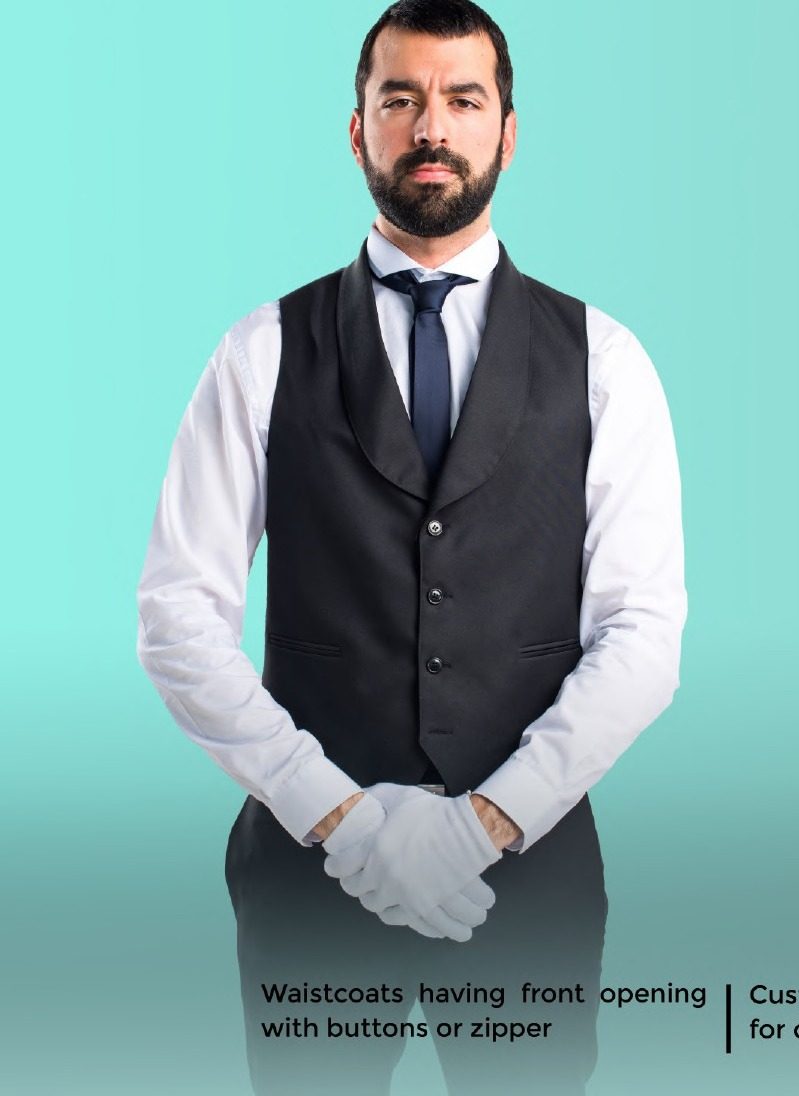 Custom waistcoats for service staff